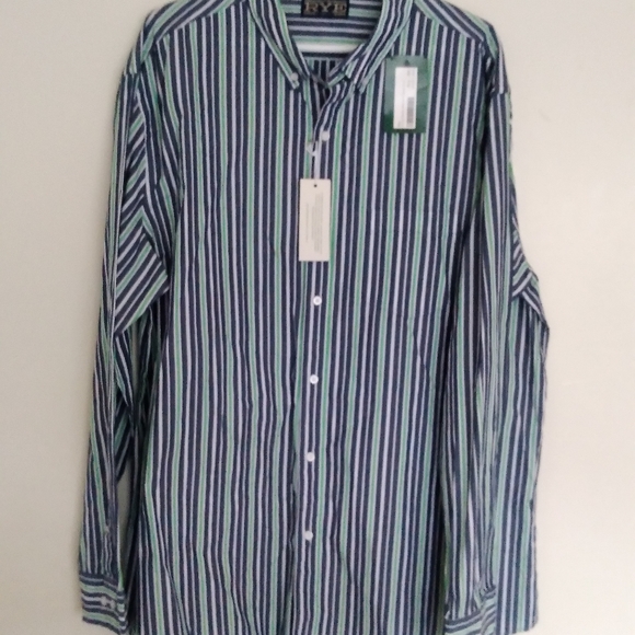 NWT RYE men button down shirt 💯 cotton size XXL - Picture 2 of 12